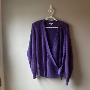 Purple wrap sweater